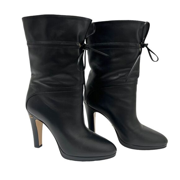 Gucci Black Ankle Boots with Sleek Design and Medium Heels - Picture 1 of 16